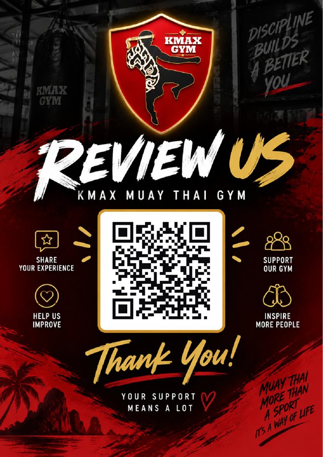 โปสเตอร์ QR รีวิว KMAX Gym
